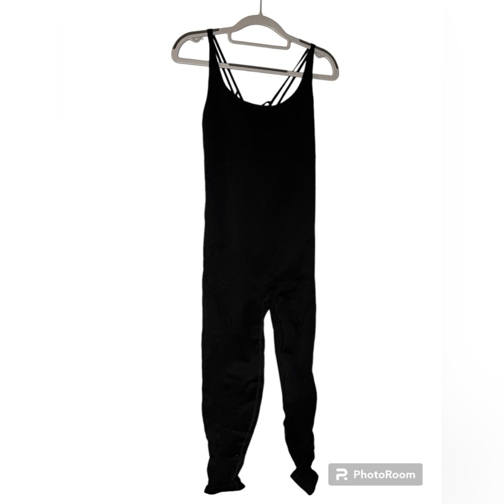 Free People Movement black sleeveless jumpsuit